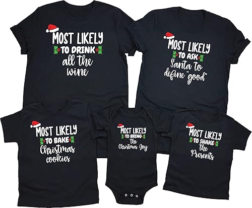Family Matching Christmas Shirts  Funny Christmas T-Shirts  Most Likely To Shirts  Christmas Gifts  Christmas Tees  Matching Christmas