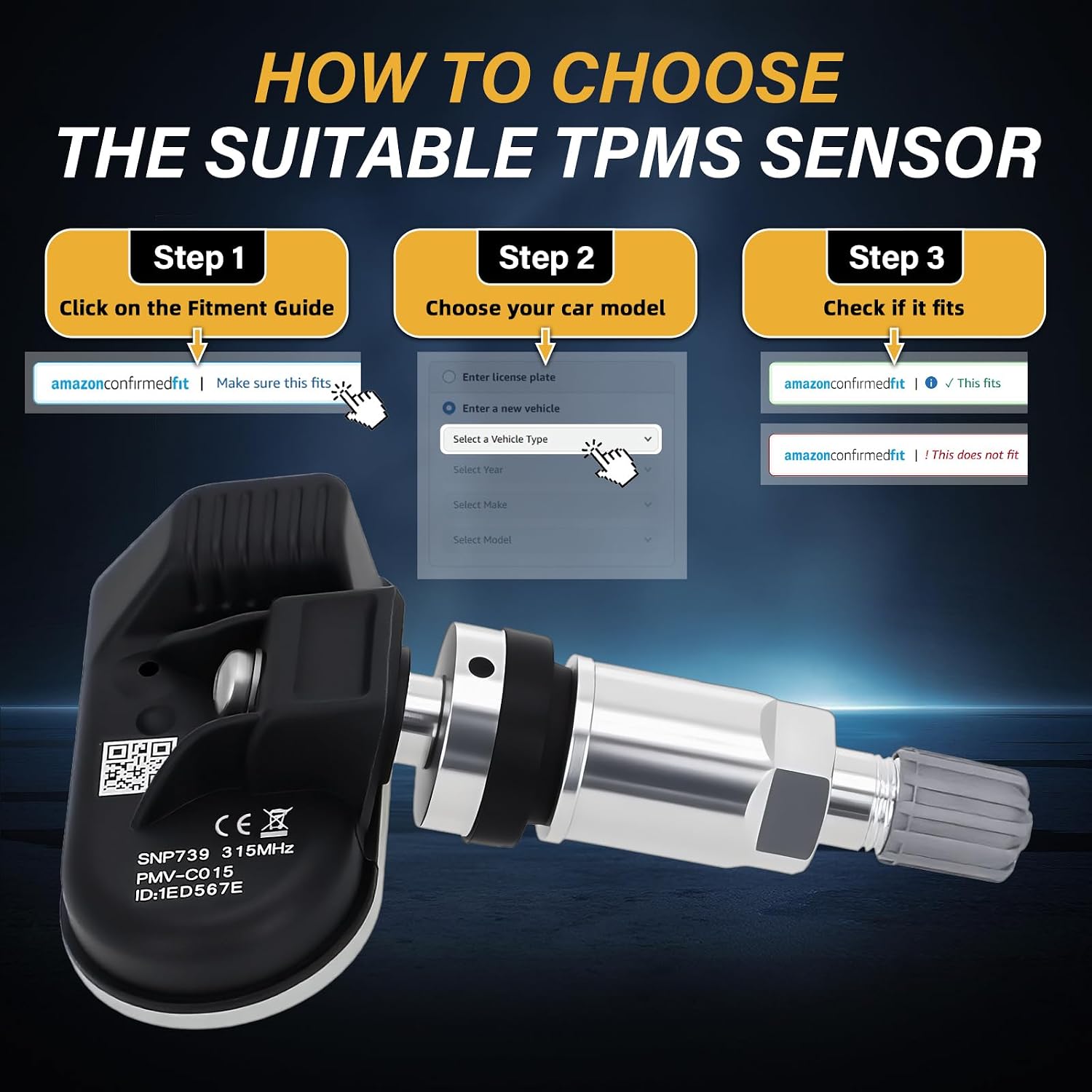 TPMS Sensors Set of 4 - tire pressure sensor Compatible with Toyota RAV4 2019 2020 2021 2022 2023 2024 2025 Camry Tacoma Highlander Corolla 4Runner Tundra Sienna Lexus RX NX ES Series Replace#PMV-C015