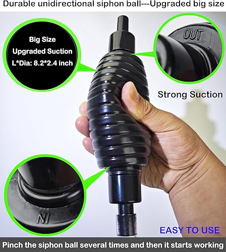 Miniatura 4 de Aspirador de grava para acuario de 7 pies, bomba de mano, cambiador de agua de sifón para limpieza de peceras, grava y arena