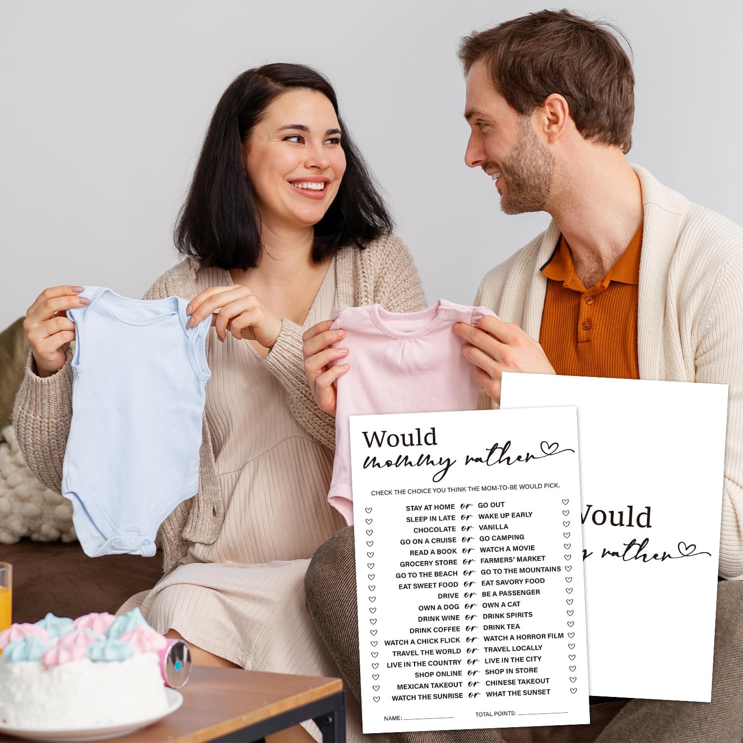 Would Mommy Rather Baby Shower Games, 30pcs Baby Shower Game Cards for Boy Girl, Gender Neutral Party Games Activities/BB011