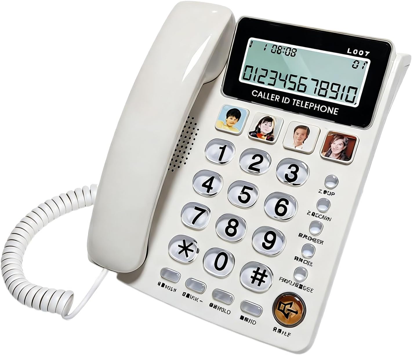 Senior Friendly Telephone Set with Oversized Button High Volumes Output and Incoming Call Display Function Big Button Telephone for Elderly