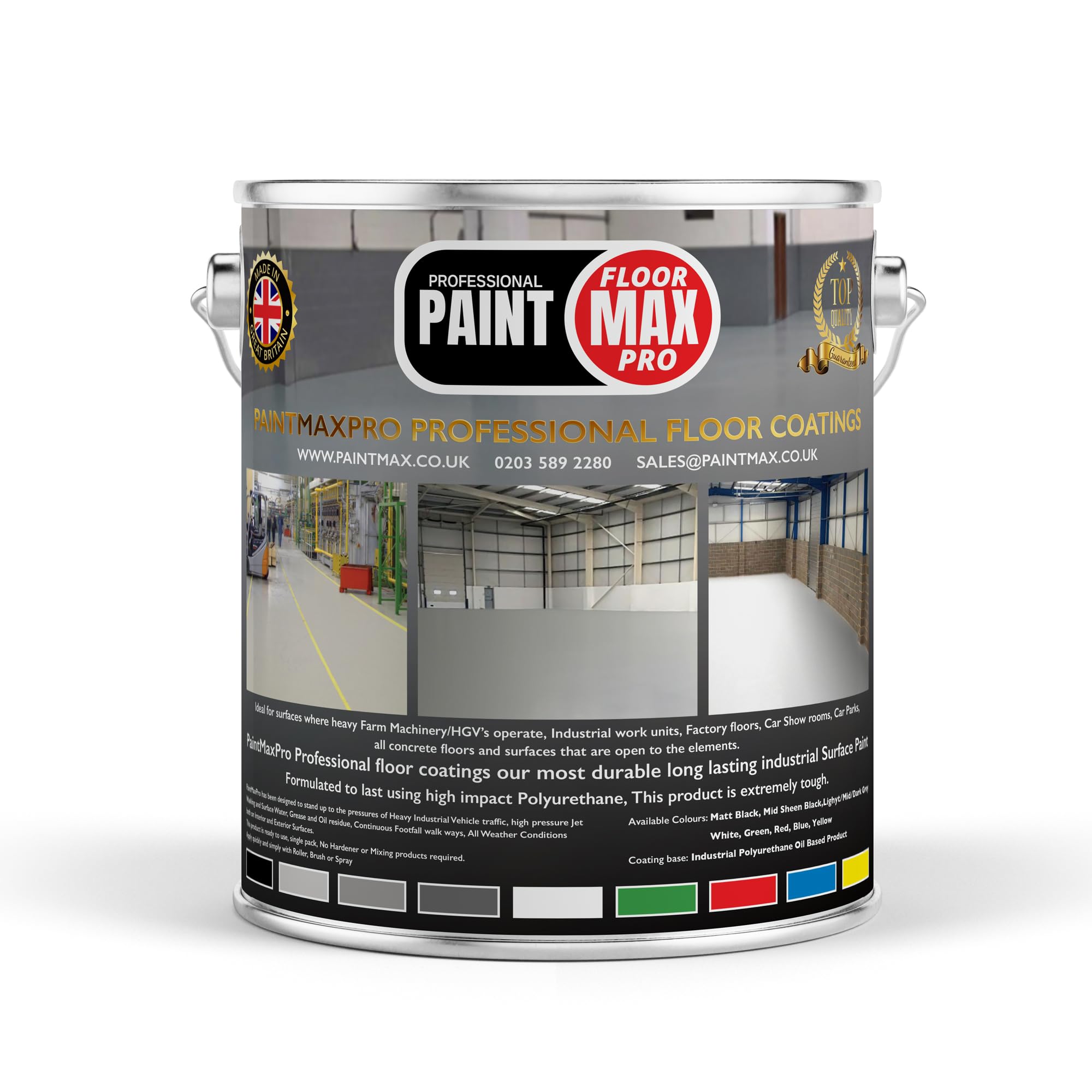 PaintMax Industrial PU350 Polyurethane Concrete Floor Paint Coating (Sapphire Blue, 20 Litre)