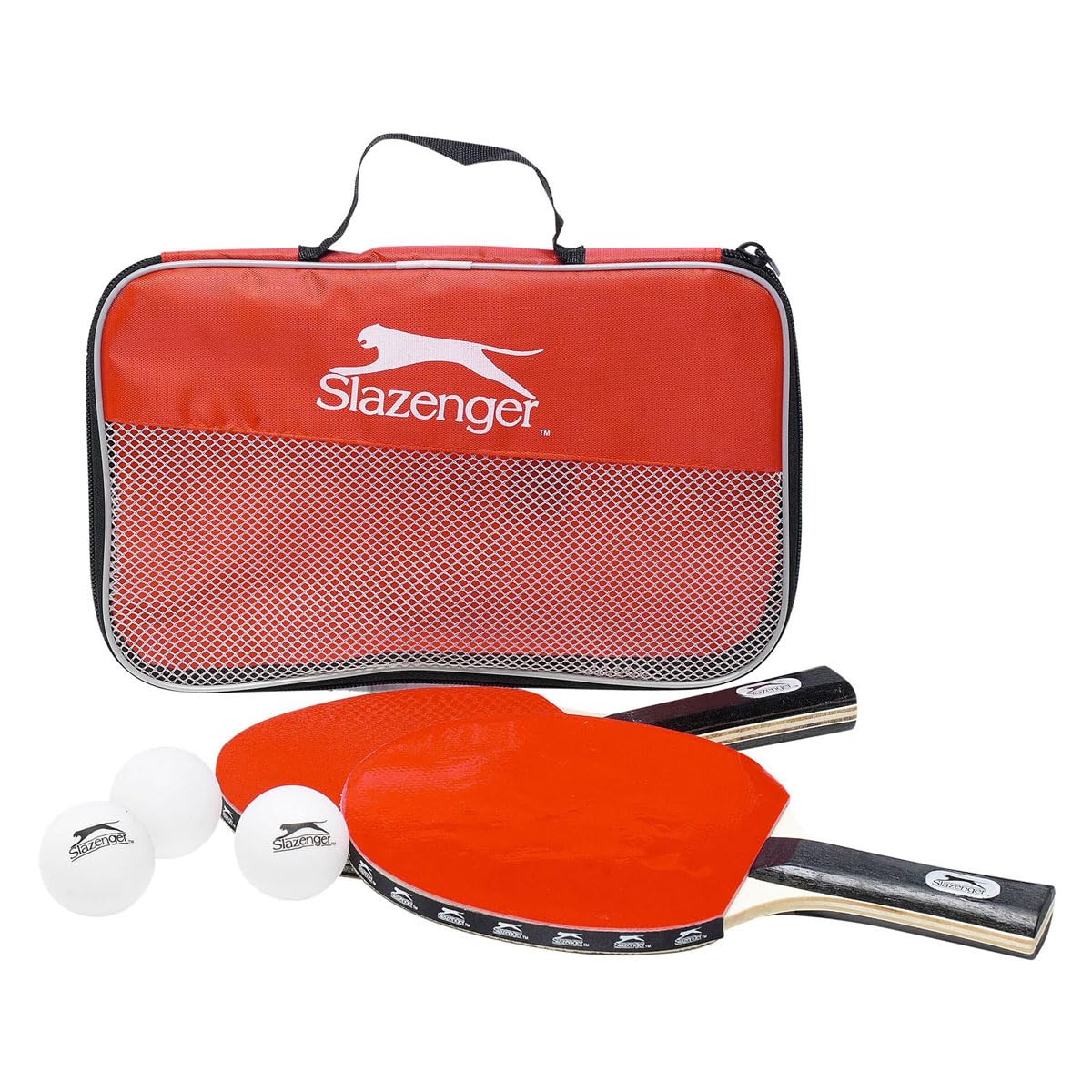 Slazenger Uniseks – 225418 zestaw rakietek do tenisa stołowego, 6 sztuk, kolor czerwony