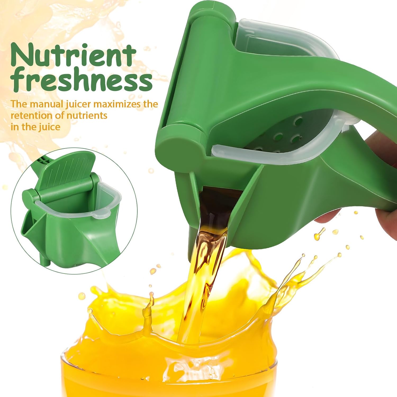 VALICLUD 2 Pcs Light Green Manual Citrus Juicer Plastic Handheld Lemon Lime Squeezer Space Saving Design for Pomegranates and Vegetables Nutrient Retention