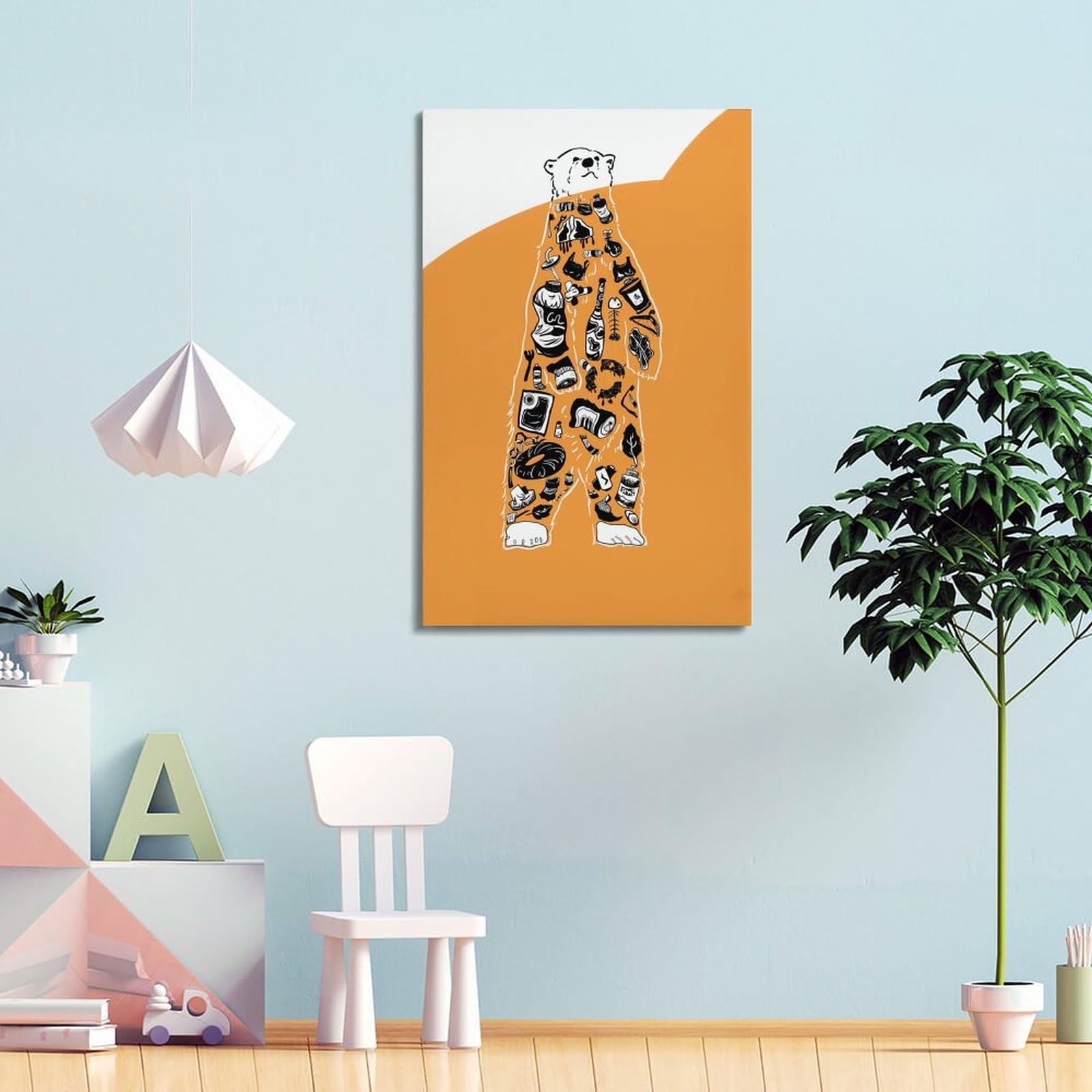 Eisbär, kreatives Tier-Poster, schützt die ökologische Umwelt, dekoratives Gemälde, Leinwand, Wandposter und Kunstdruck, modernes Familienschlafzimmer-Dekor-Poster, 60 x 90 cm