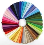 RayLineDo RayLineDo 50 Different Color Pieces Linen Fabric Solid Color Bundle Patchwork Squares of 1010cm