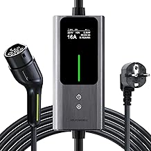 Electric Car Charger Type 2 | 3.68kW | 6-16A | 5M Portable EV Charged, Adjustable Current Electric Vehicle Charger with Digital Display, IP65, IEC 62196-2 VDLPOWEREU