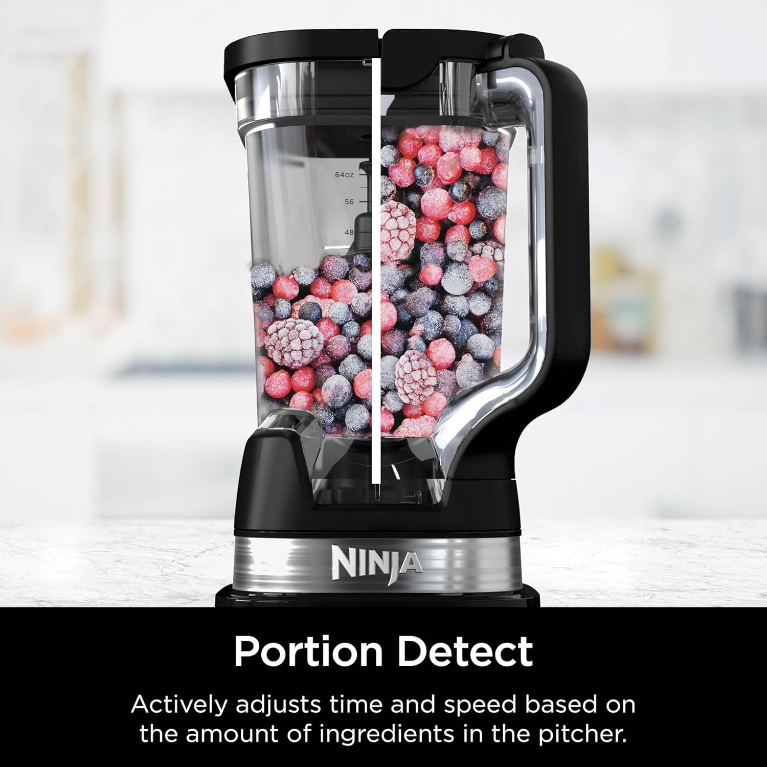 Ninja Detect Power Blender Pro 1200 W con brocca da 2 l (capacità massima del liquido 1900 ml), potente frullatore per frullati, tritare verdure e mescolare bevande surgelate, nero, TB201UK