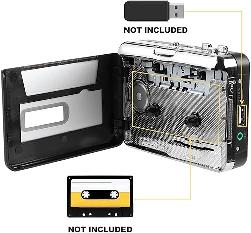 Miniatura 4 de Wendry Convertidor MP3 de casete, cinta de casete portátil a MP3, unidad flash USB, captura reproductor de música de audio adecuado para XP/Vista/7/8