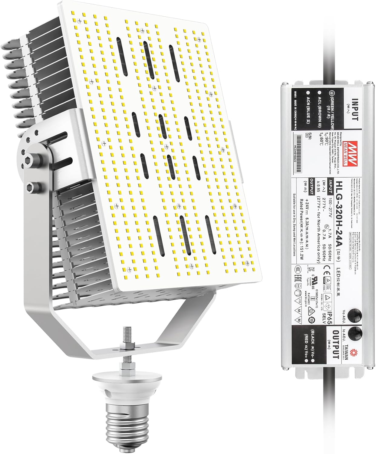 LED Shoebox Retrofit Kit 300W 43500LM E39 Mogul Base ETL DLC Listed 5000K LED Retrofit Light for Parking Lot Lights Tennis Court AC100-277V