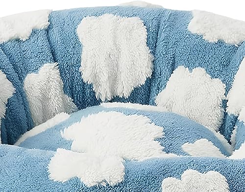 Miniatura 5 de Cama redonda para gatos, 19.7 x 19.7 x 7.5 in, práctico cojín de dona para gatos, camas redondas lavables para gatitos, cojín nido de mascotas, nido