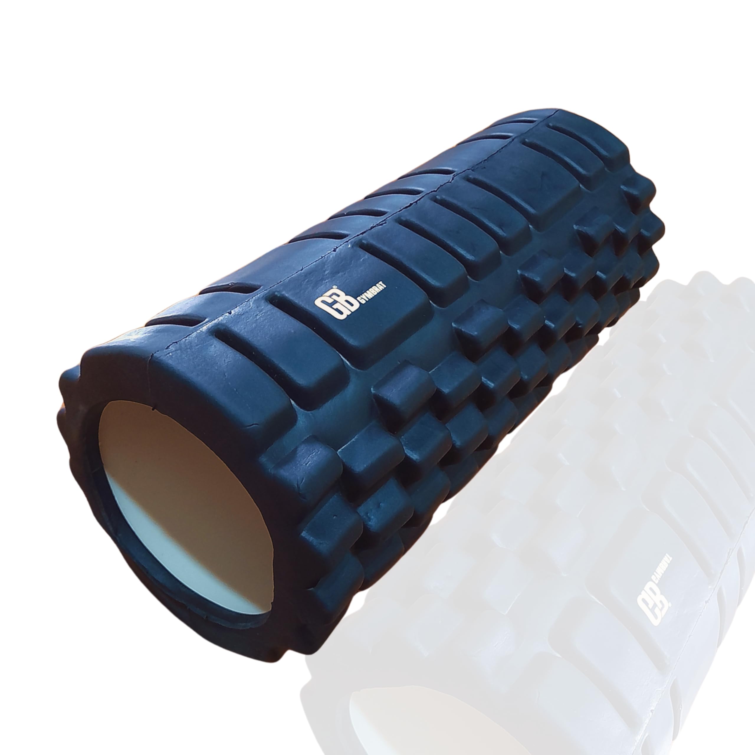 GymBrat Foam Roller for Massage 33 cm Black with Pyramid notches, Deep tissue Massage for Body pain and Muscle Recovery-image-17