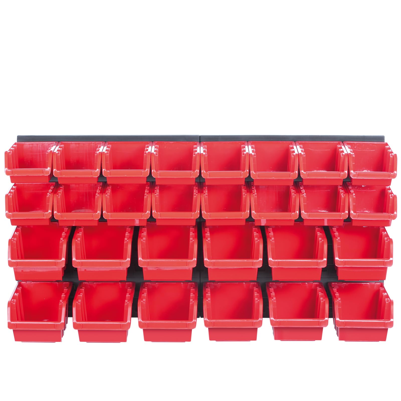 B2c Red Wall Mounted Tool Peg Board Set Garage Storage Bins Workshop Rack Shed Organiser 50 Models Various Shapes And Layouts Small Medium Large (Model 28)