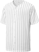 YWIES Men's Button Down Plain Baseball Jersey - Breathable Polyester Softball Uniform, Hip Hop Hipster Short Sleeve Shirt