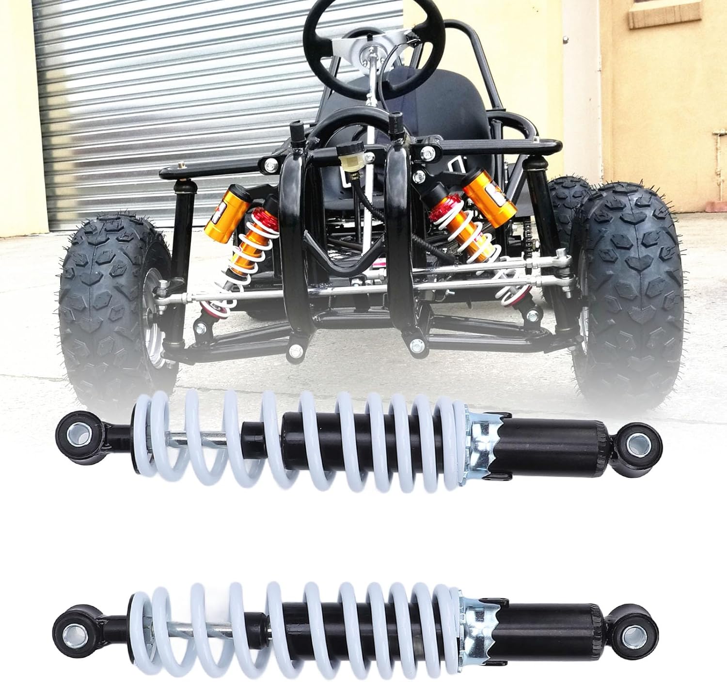 2pcs 300mm Motorcycle Shock Absorber Rear Suspension Adjustable Damping Shock Damper for Mini Dirt Bike Scooter Pocket Cart