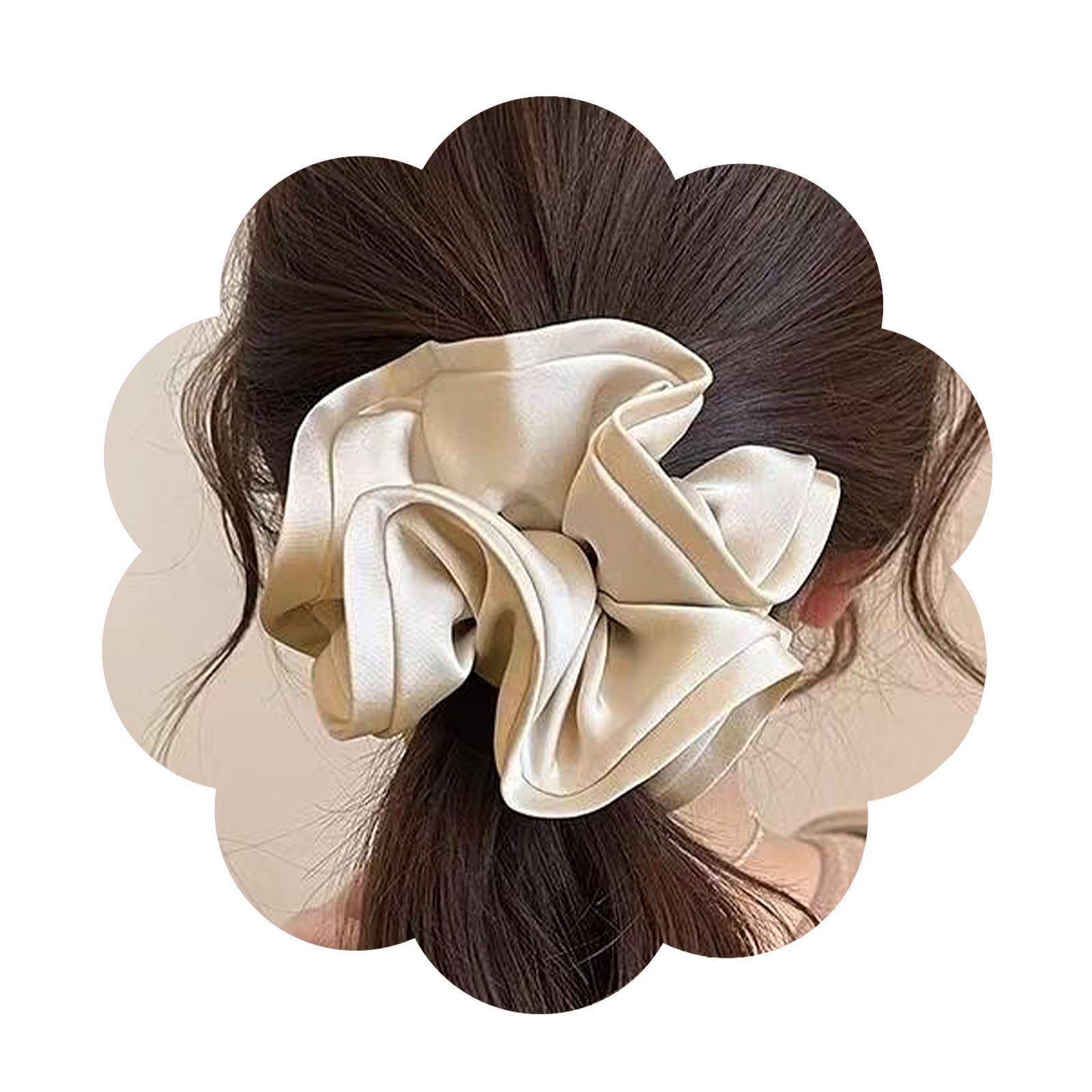 Elegant Off-White Silk Hair Tie