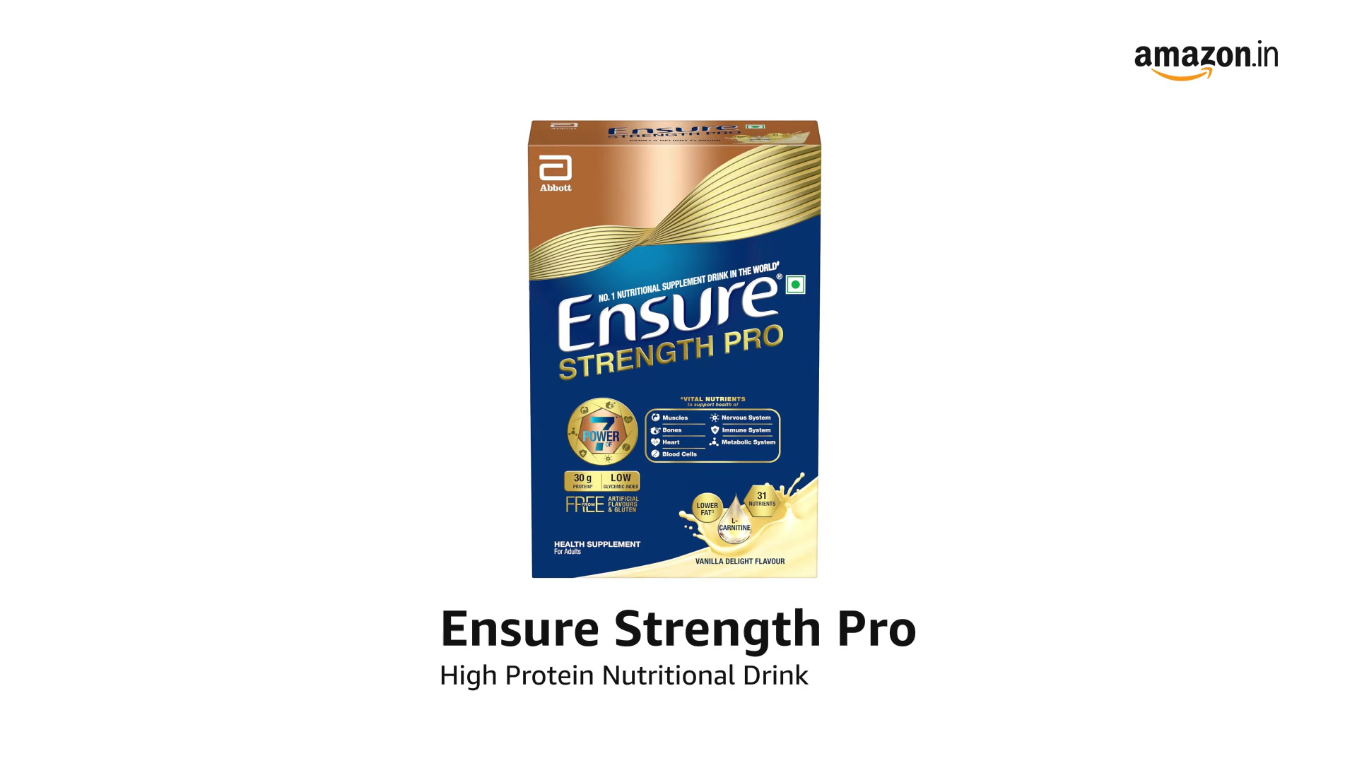 best l carnitine amazon Buy Ensure Strength Pro | High Protein Nutritional Drink for Adults | Vanilla Delight (400g) | 30g Protein, Low GI, Gluten Free | L-Carnitine| No Artificial Flavors sun protection igf 1 lr3 cycle Pack Size:60 Capsules