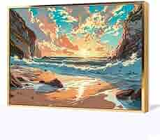 絵画 インテリア絵　額付 (黒) 油絵　F4-090214　 風景　夕陽朝陽　橋 メルカリ絵画 絵 額付(黒）油絵 uF6-070919 夕陽（朝陽）と猫の