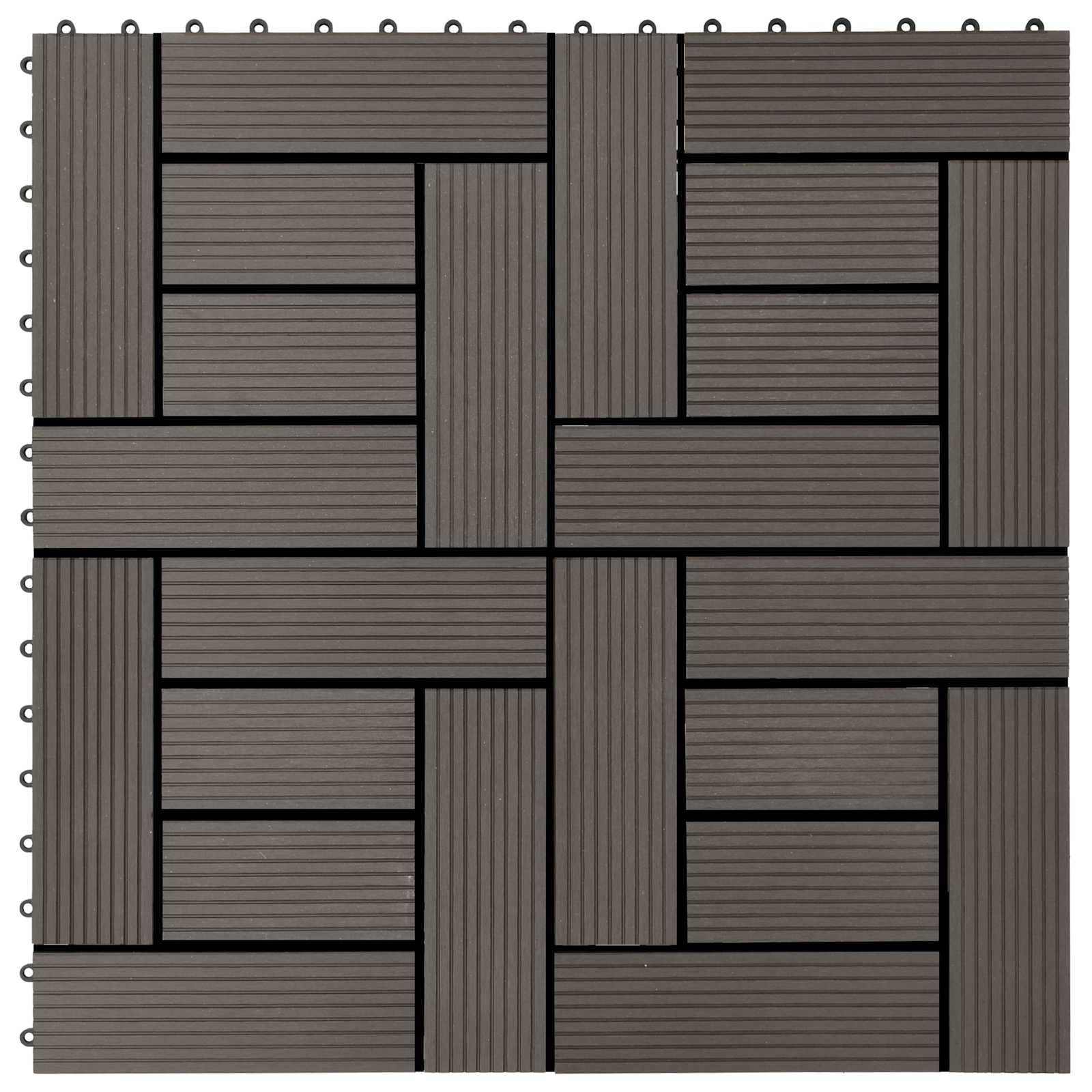 Generisch Terrassenfliese 22 STK. Dunkelbraun 30 x 30 cm WPC,Haushaltsbedarf,18 kg-3444836