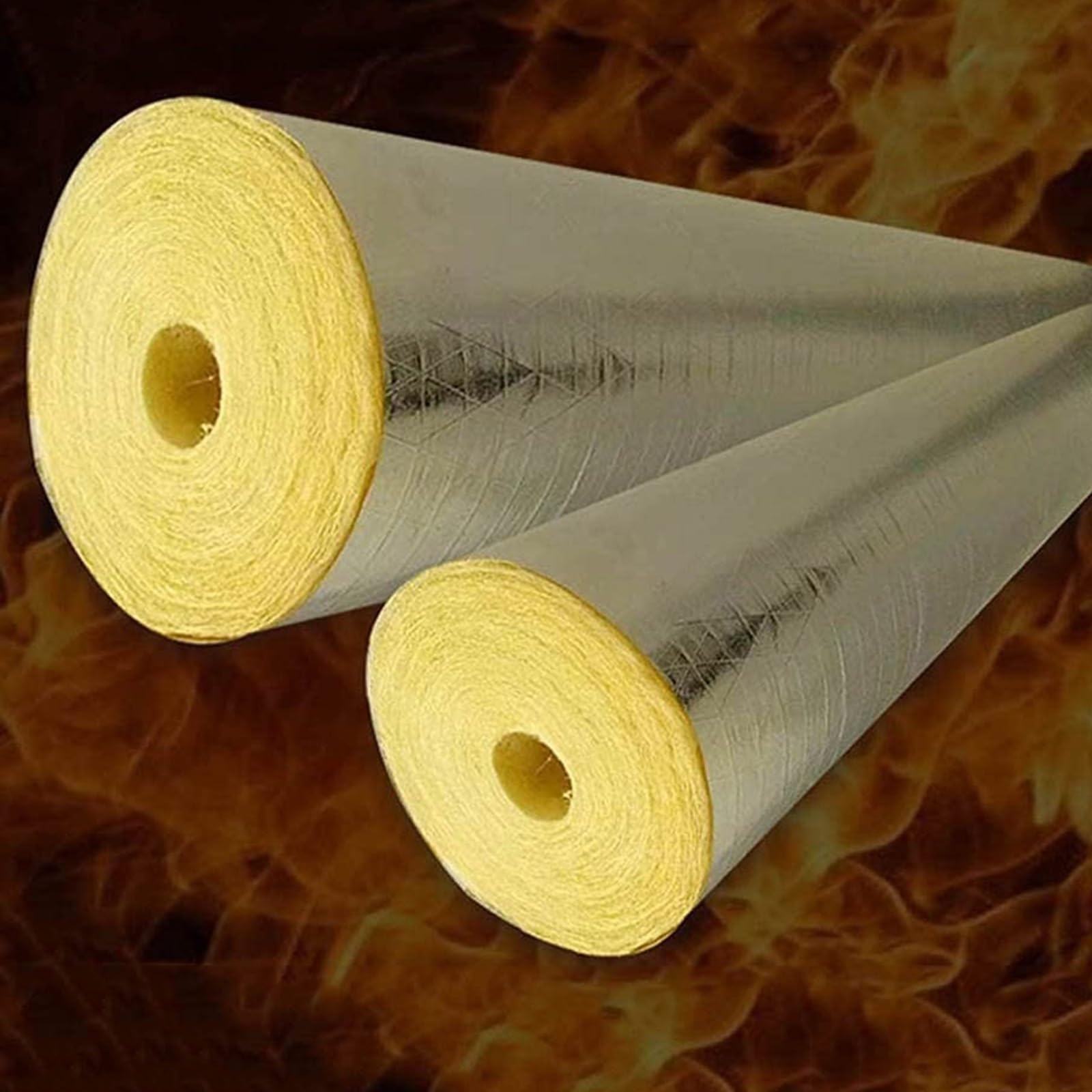 Tuyau D'isolation En Feuille D'aluminium Utilisé Pour Les Tuyaux Intérieurs Et Extérieurs Tube En Mousse Auto-adhésif Pour Climatiseur Antigel Ignifuge Étanche(Size:89mmx30mm)
