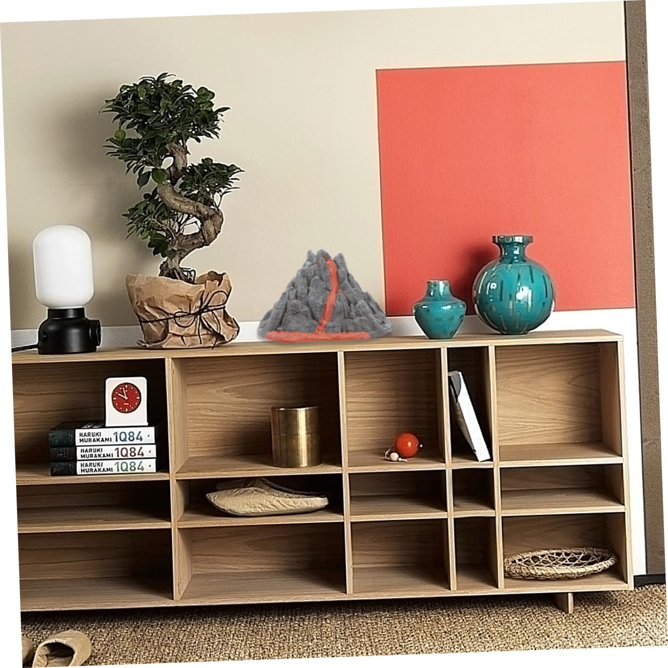 1pc Simulated Volcano Model Desktop Ornament Realistic Volcano Scene Erupting Decoration for Home Parties Great for Enthusiasts