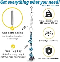 Vista 4 de YES4QUALITY Poste de coqueteo para perros, 2 postes de resorte duraderos con cuerda fuerte para perros, poste de señuelo resistente para perros