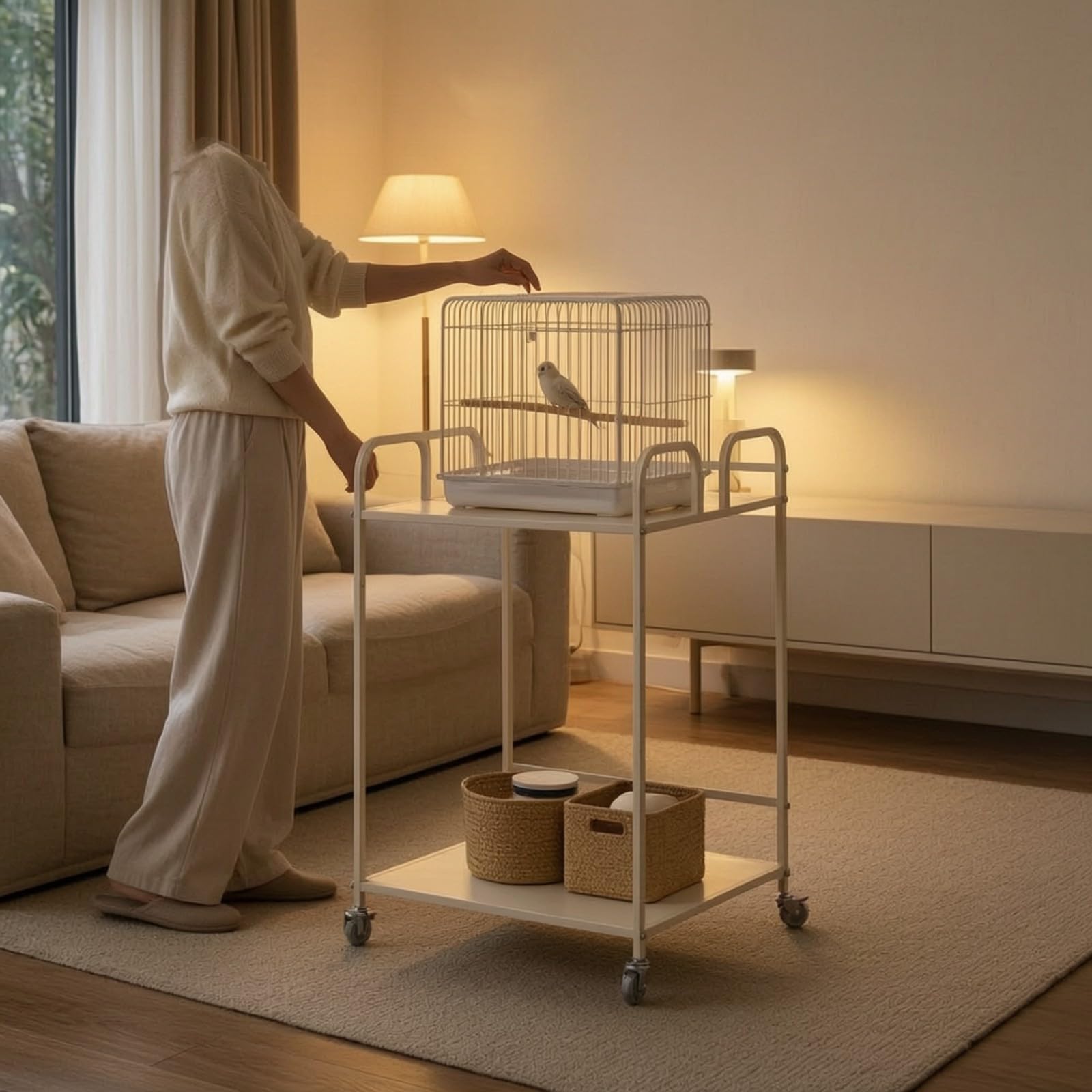 Sharplace Aus käfig-Untergestell | praktische Ablagen, rollbar, Regal, für Balkon, Besitzer