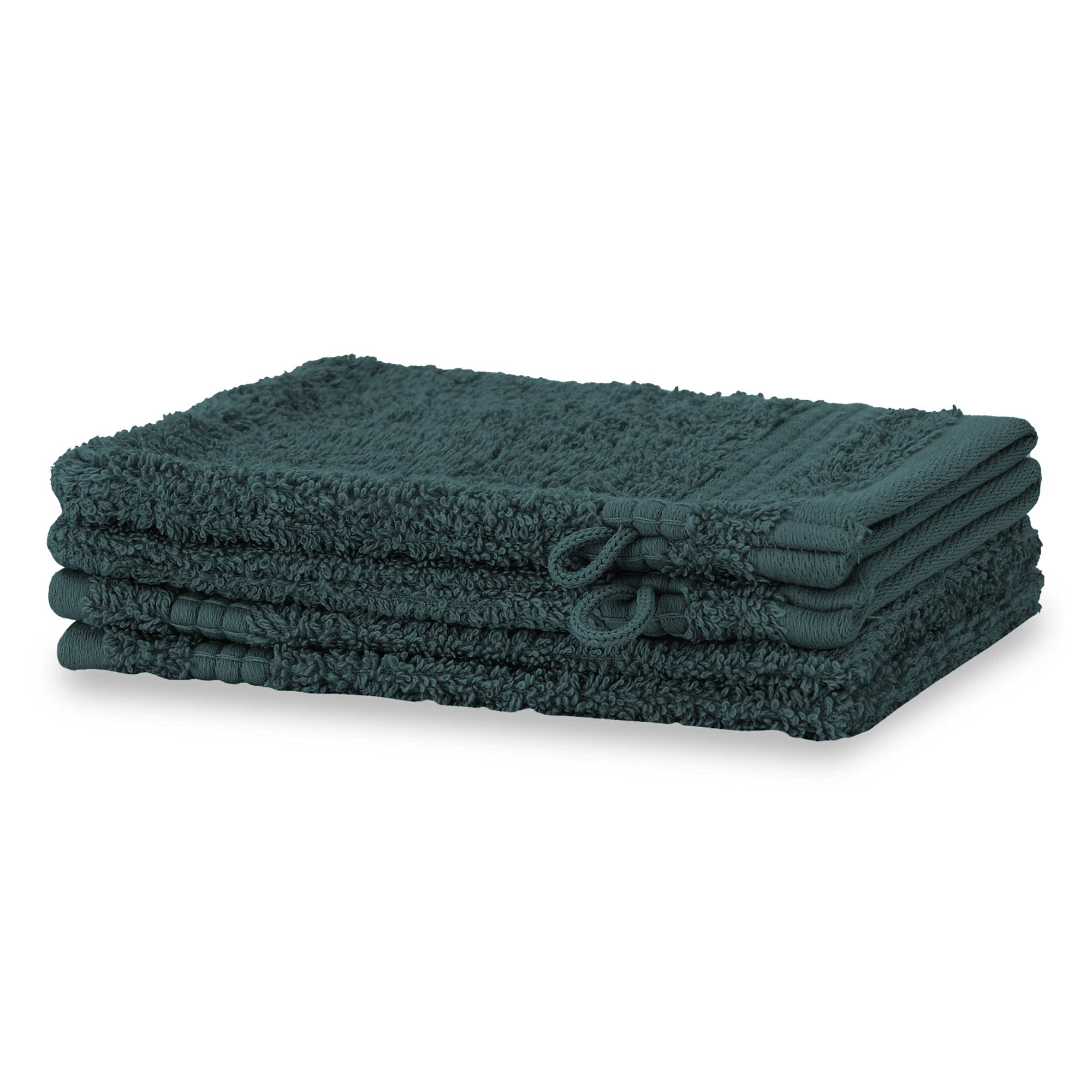 Merana Rome Washcloth Set Absorbent Soft and Lint- Terry Wash Mitts in Luxury Quality Heavy Organic Cotton 590 GSM (Jungle Green