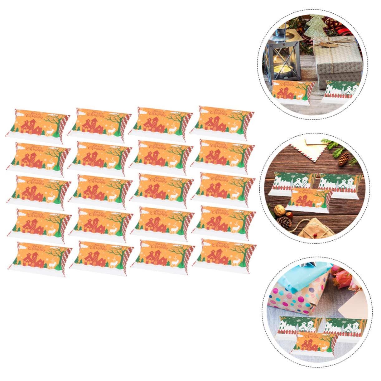 50pezzi Scatole Regalo Di Natale Scatole Di Caramelle Natalizie Di Carta Articoli Per Feste Porta Caramelle Regalo Creative