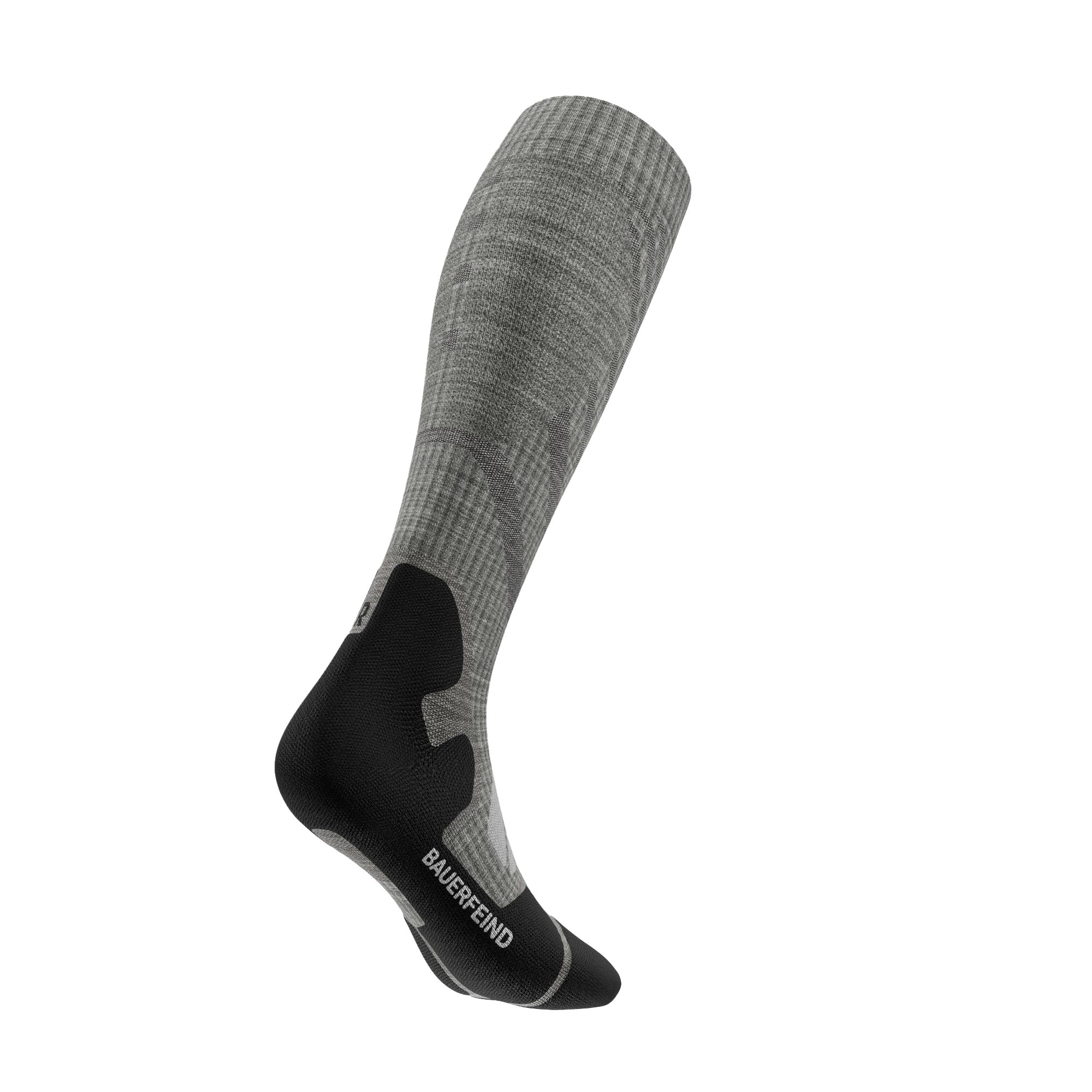 BAUERFEIND Calzini da trekking Outdoor Performance Mid Cut Socks, per attività all'aria aperta, come trekking, hiking, 1 paio di calzini sportivi in lana (merino), grigio pietra, 39-42