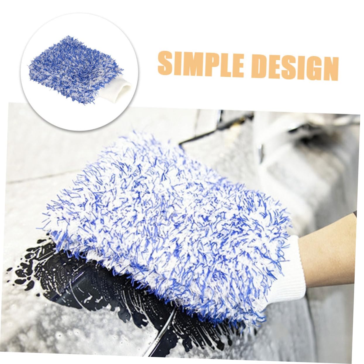 MAGICLULU 5 Piezas Guante de Lavado de Autos de Microfibra Doble Cara Herramienta de Limpieza Automotriz Guante y Absorbente para Cuidado del Vehículo para Limpieza de Ventanas y
