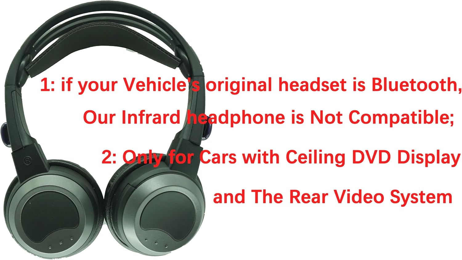 Infrared Headphones 2 Channel Only for Infiniti QX80 QX60 QX56 FX35 FX45 M35 M45 DVD Player Video Entertainment System