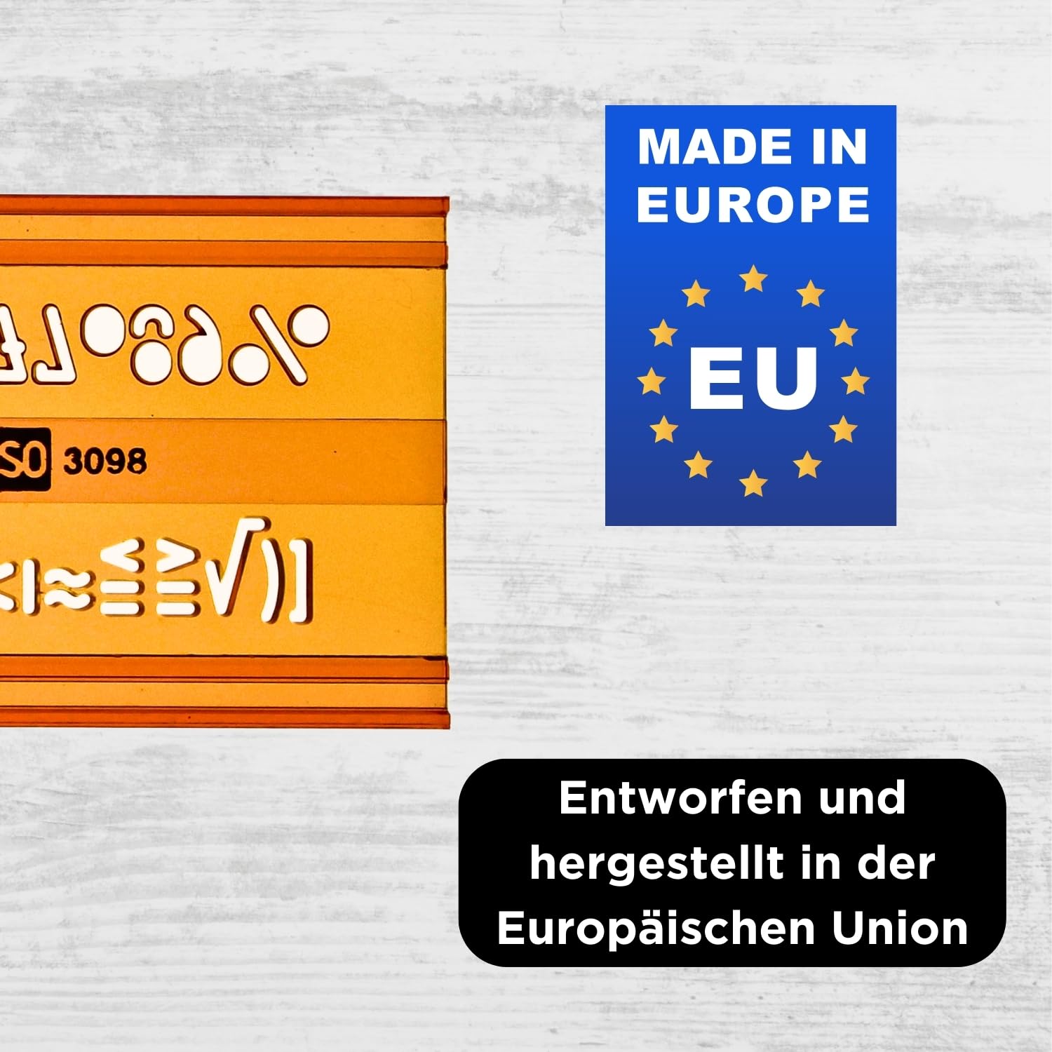 5mm Schriftschablone - Normschriftschablone 5mm - Schriftschablone Technisches Zeichnen - Schrift Schablone 5 mm - Isonorm Gerade Mittelschrift Schablone