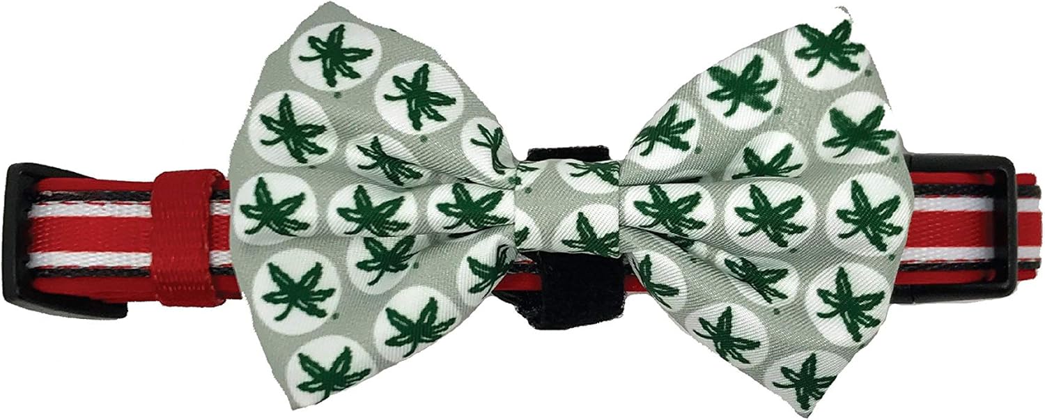 Pronto Petwear Ohio State | Buckeyes Football Stripe Pet Collar with Removable Bow