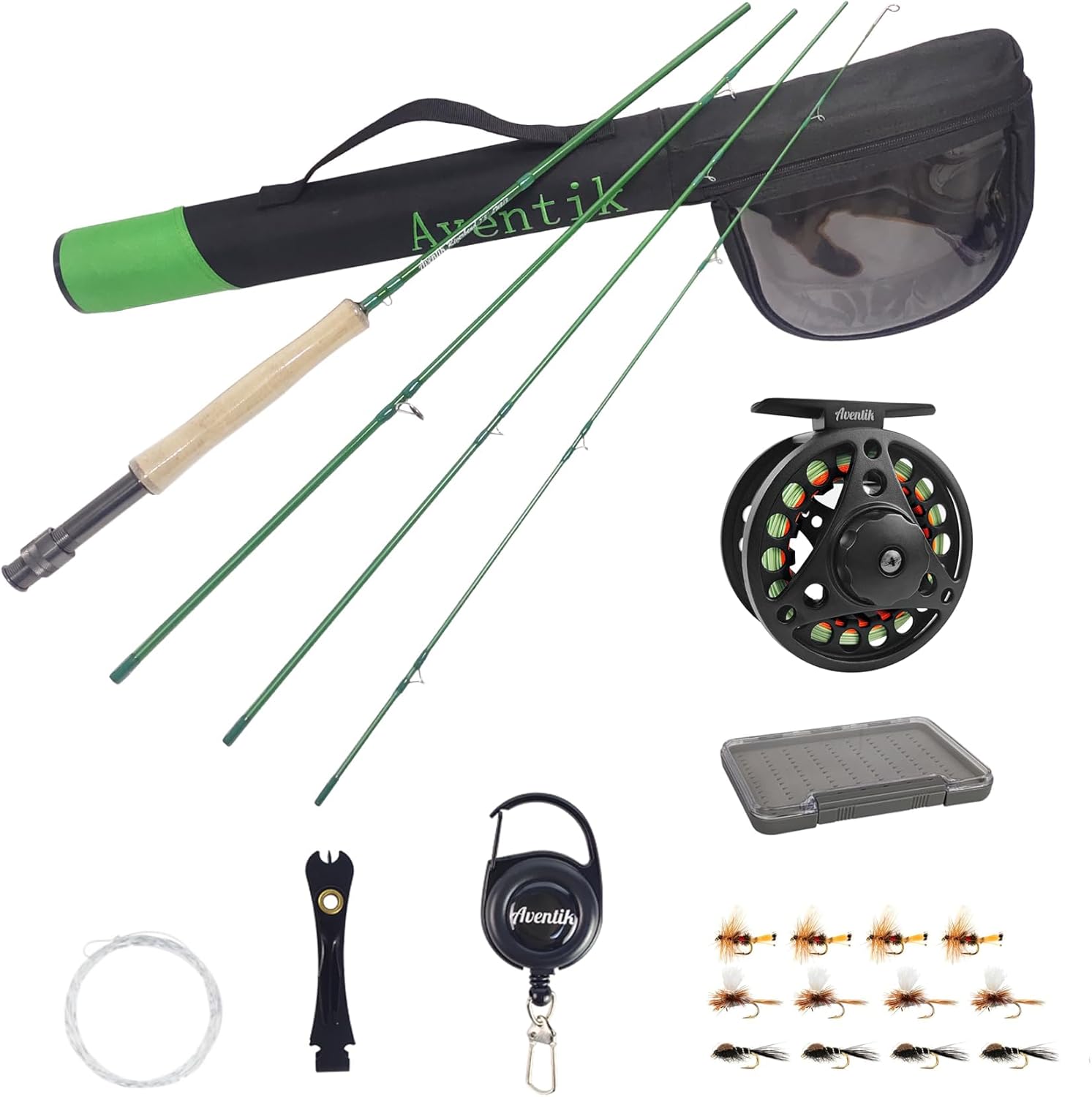 Aventik Fly Fishing Riverbend Series Fly Rod IM8 Graphite Blank 0/1/2/3/4/5/6/7/8 wt Rods, 6/7/8/9/10ft Lightweight Fly Fishing Rod Medium Fast Action