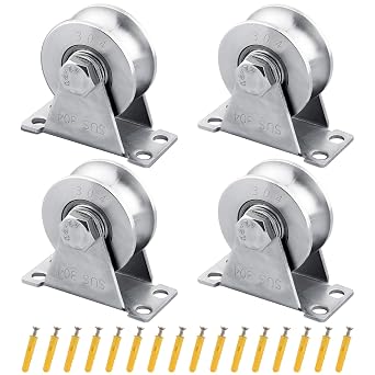Cable Pulley Wheel 304 Stainless Steel Pulley Block Wall U Groove 4 Pcs