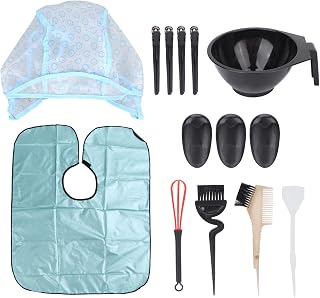 Kit profissional de tintura de cabelo para salão com 14 peças, kit de coloração de tintura de cabelo com agitador, pincel de tinta, tigela de coloração, chapéu de destaque, protetor