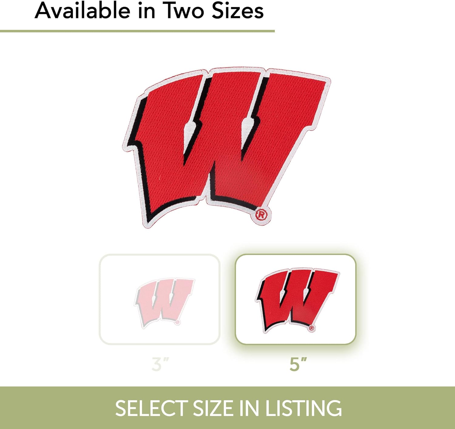 Desert Cactus University of Wisconsin Patch – Embroidered Iron On/Sew On Applique for Blazers, Jackets, Backpacks, Bags, Hats & Tactical Gear – Badgers (Patch - Design A - 5 inches)