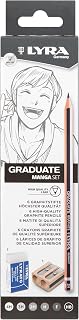 LYRA Graduate Graphite Manga Set of 8 | Fine art, hexagon, lead 3.8 mm, assorted hardness, hard, soft, accessories