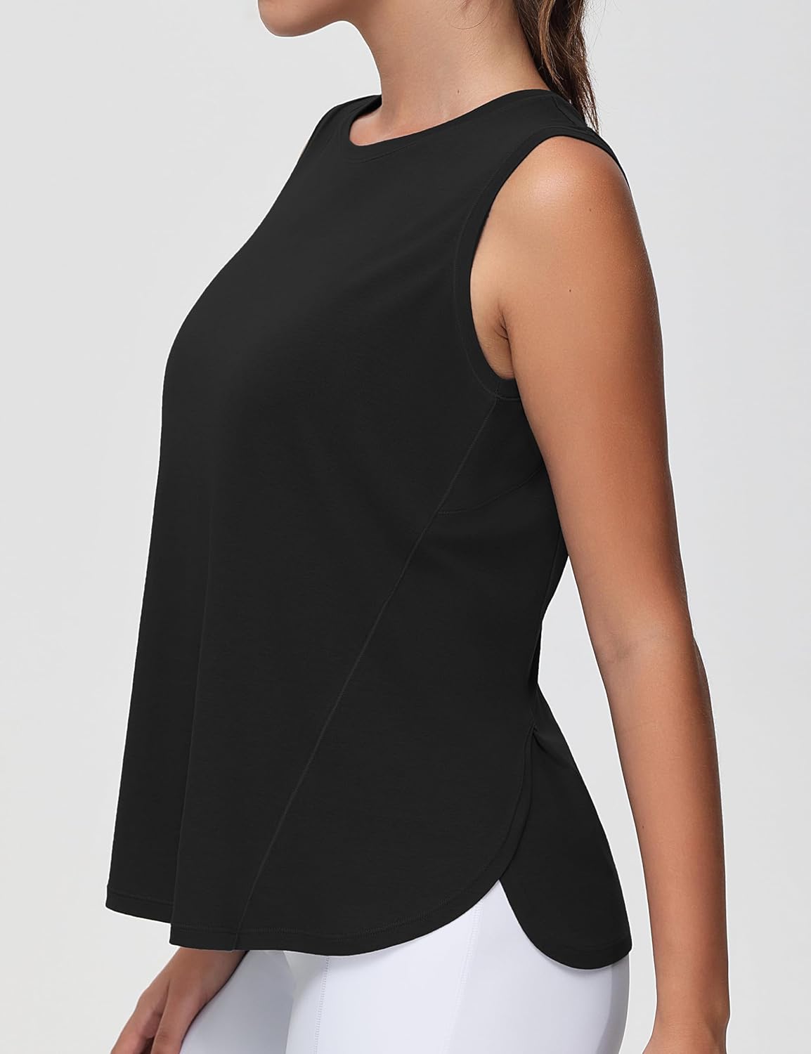 THE GYM PEOPLE Women's Workout Tank Tops Loose Fit Sleeveless Breathable Yoga Shirts with Side Slits - Image 3