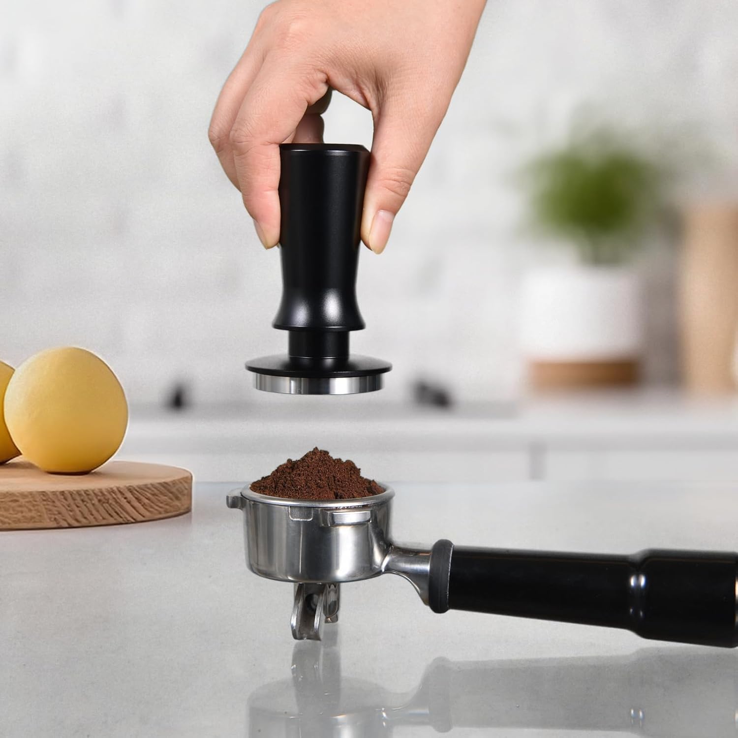 51mm Espresso Hand Tamper, MATOW Dual Calibrated Spring Loaded Coffee Tamper with Stainless Steel Flat Base, Pro-barista 30lbs Espresso Tamper with Anodized Aluminum Handle