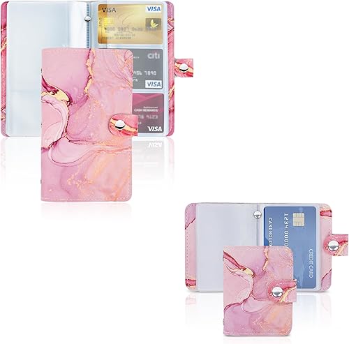 Miniatura 2 de Hennaja Organizador de tarjetas de visita, soporte para tarjetas de visita, funda de piel sintética, carpeta de organización con nombre y tarjeta de