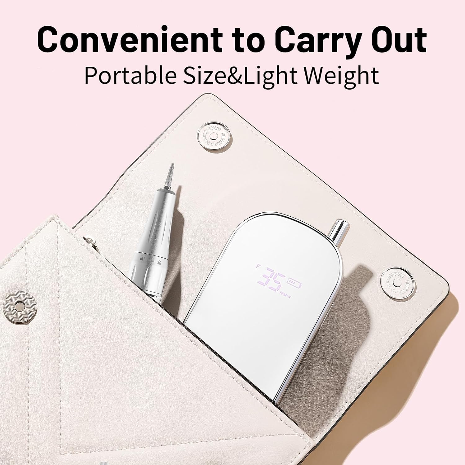 Professional Electric Nail Drill, Professional Electric Drill 35000 RPM, Cordless Rechargeable Electric Nail File, Electric File Set for Manicure and Nail Polish, for Hand and Foot Care - Image 6