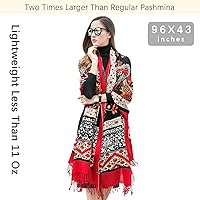 Vista 158 de DANA XU Manta de pashmina extragrande 100% de lana merina, bufanda de viaje, bufanda de cachemira para mujer, otoño e invierno, chal de gran