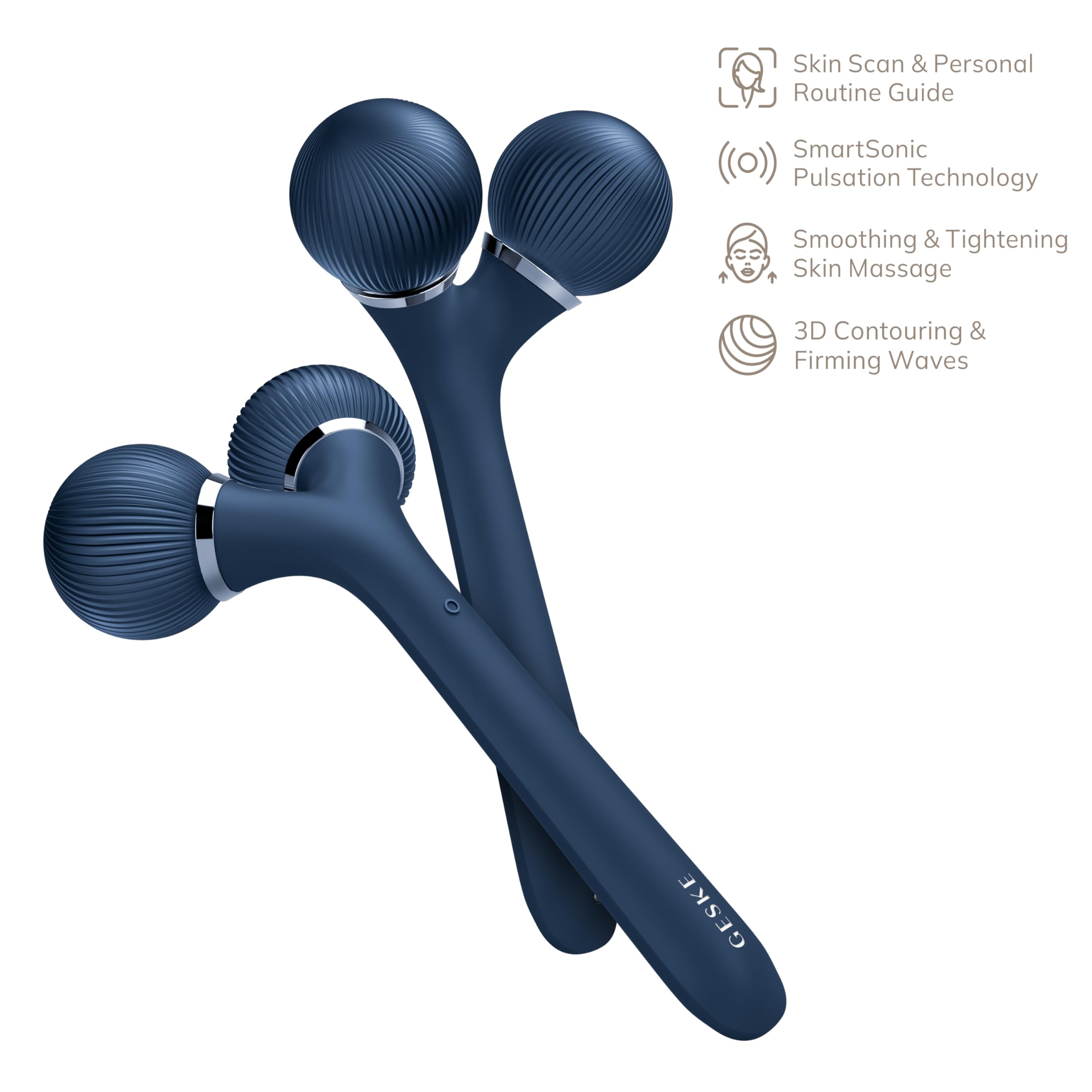 GESKE | SmartAppGuided™ Sonic Facial & Body Roller | 4 in 1 | Derma Roller | Dispositivo per viso e corpo | Roller viso professionale | Rassoda e definisce corpo e viso
