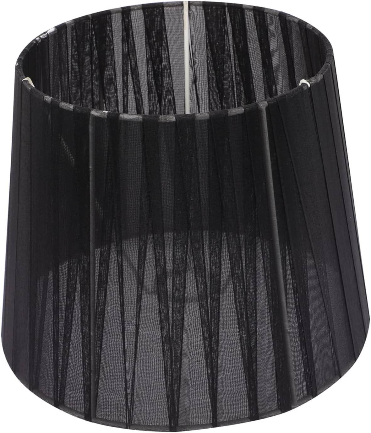 DOITOOL Black Lamp Shade Cover Drum Lampshade for Table Lamp E14 Light Socket Chiffon Material