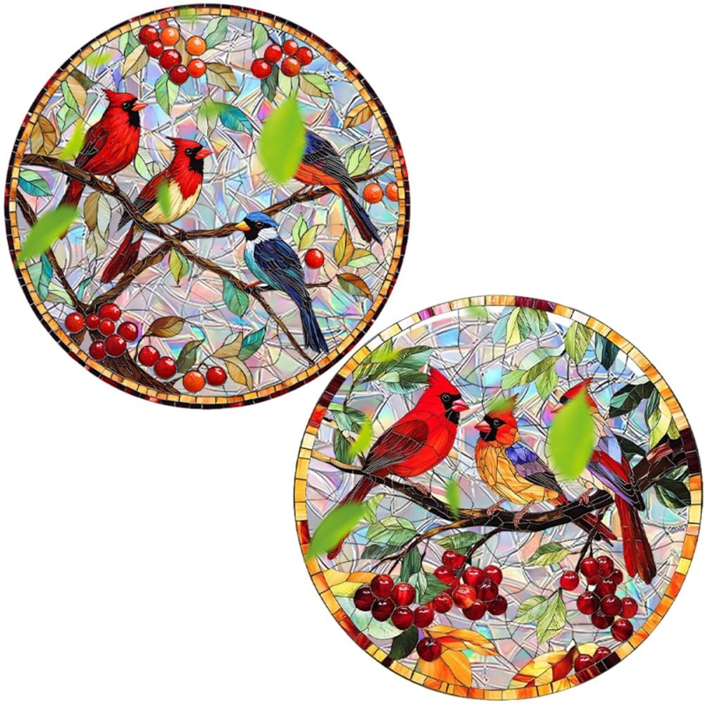 Windows Sun Catcher Colorful Acrylic Window Art Decor Round Stained Glass Suncatcher Hanging Ornament