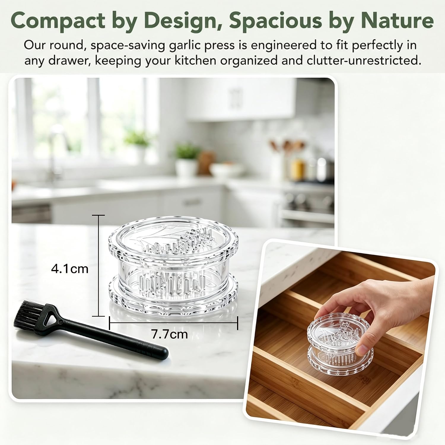 2PCS Clear Manual Garlic Twister Mincer, Multi-Functional Crusher & Grinder