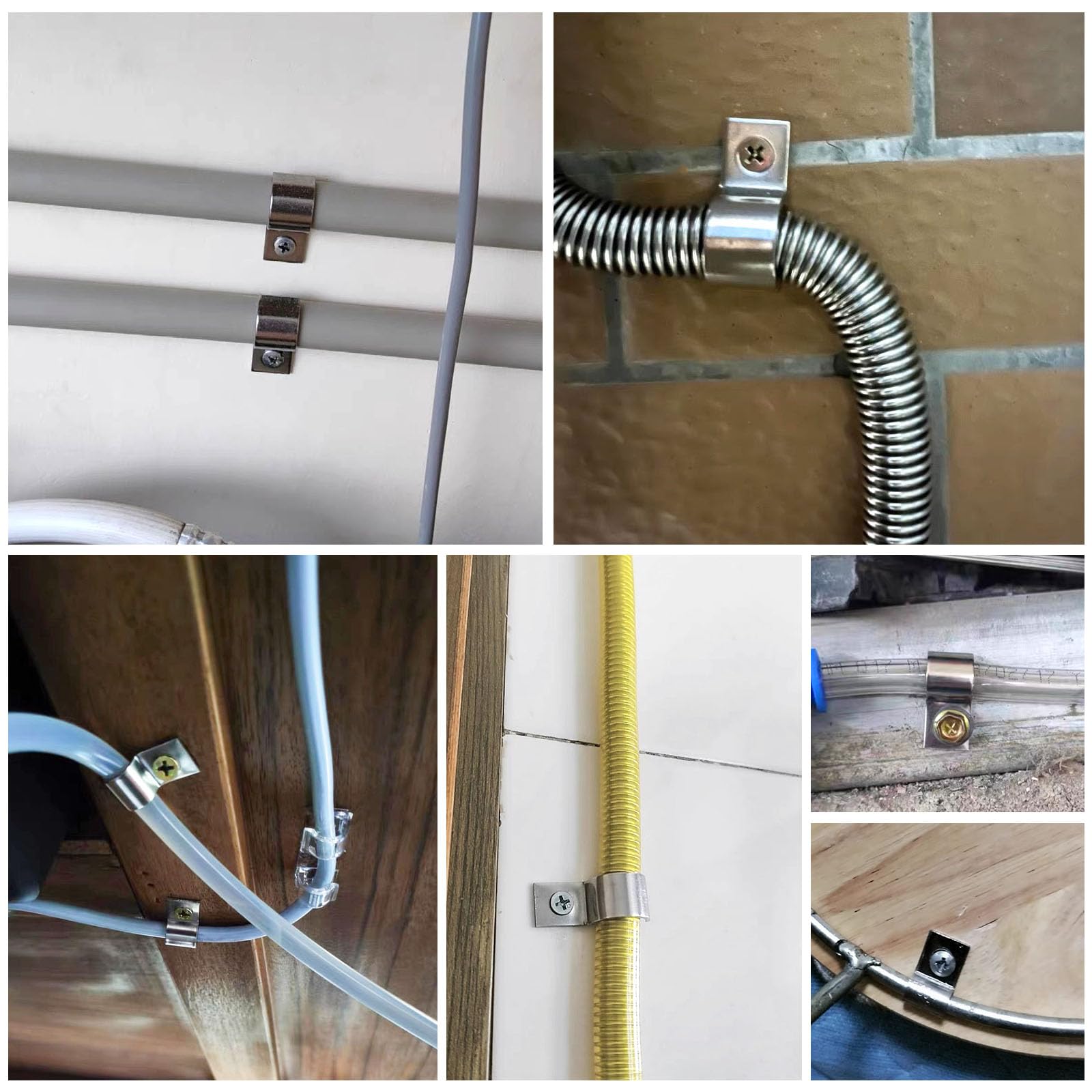 30 Pièces Fixation Grillage Rigide Sur Mur Ø 11 mm, Fixation pour Tube, Attache Grillage Rigide En Acier Inoxydable, Collier De Serrage Inox pour Câble Installation Encastrée (Ø 20 mm)