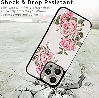 Vista 44 de UEEBAI Funda tipo cartera para iPhone 15 Pro Max con tarjetero, cubierta de cuero PU con soporte, bloqueo RFID, doble cierre magnético, relieve